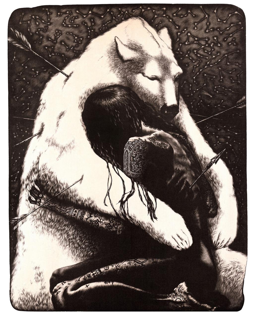 《生死相依》石版画 70×100cm 叶卡捷丽娜·布吉克
